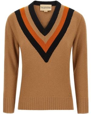 Valentino Garavani V-neck Wool Sweater - ブラウン