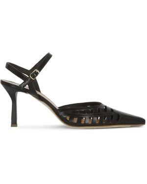 Julie Dee Cut-Out Pointed-Toe Court Shoes - Black