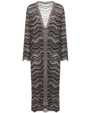 D.exterior Jersey De Punto Chevron Con Cierre De Lazo - Gris