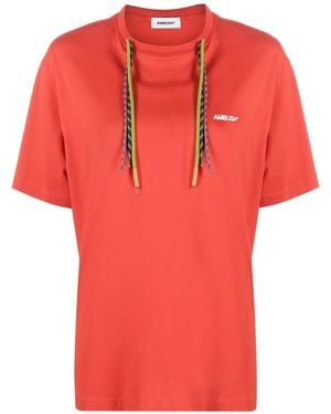 Ambush Multi-Cord Logo-Print T-Shirt - Red