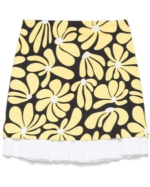MSGM フローラル ミニスカート - メタリック