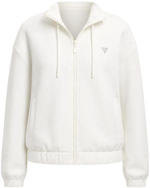 Guess Cecilia Crystal-Logo Sweatshirt - White