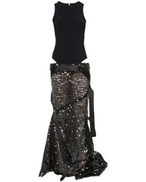 The Attico Superattico Sequin-Embellished Maxi Dress - Black