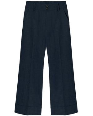 La DoubleJ Cotton Elastane Trousers - Blue