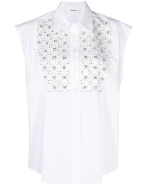 P.A.R.O.S.H. Rhinestone-Embellished Blouse - White