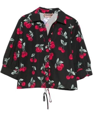 Twinset Cherry-Print Button-Fastening Shirt - Red