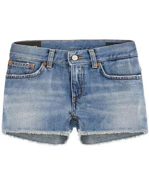 Dondup Logo-Plaque Denim Shorts - Blue