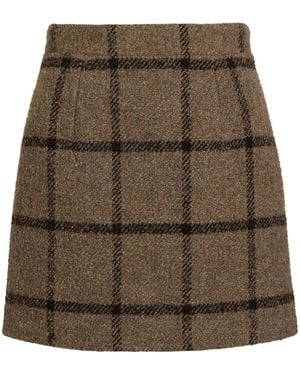 Patou Tweed Mini Skirt - Green