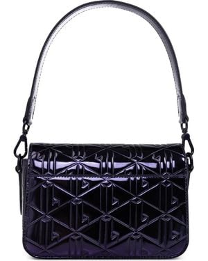Lacoste Geometric-Pattern Shoulder Bag - Blue