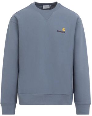 Carhartt Jersey American Script Con Logo Bordado - Azul