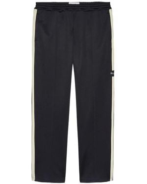 HOPEIUM Side-Stripe Logo-Patch Track Pants - Blue