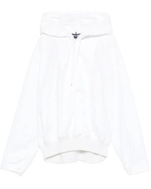 Jacquemus Felpa Con Cappuccio E Coulisse - Bianco