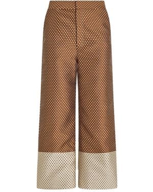 Rosie Assoulin Polka-Dot Jacquard Trousers - Brown