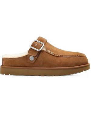 UGG Goldenstar Evelina Clog Suede Slippers - Brown