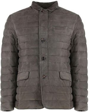 Moorer Zavyer Quilted Suede Jacket - グレー