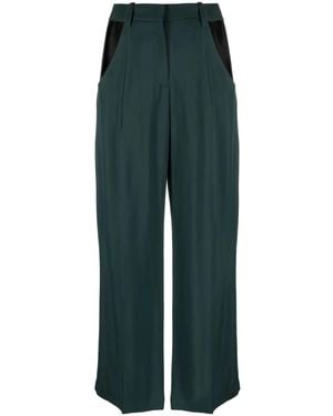 Mugler Cut-Out Wide-Leg Pants - Green