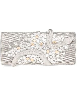 Judith Leiber Bolso De Mano Spiral Snake Hypnotic Con Cristal - Blanco