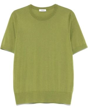 Sandro Fine-Knit T-Shirt - Green