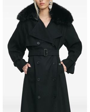 Self-Portrait Belted Trench Coat - Black
