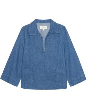 The Great V-Neck Patch-Pocket Tunic - Blue