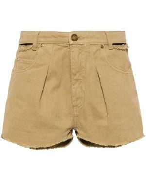 Pinko Distress Denim Shorts - Natural