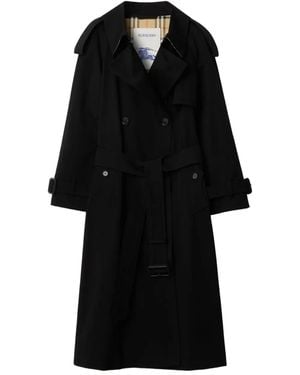 Burberry Fitzrovia Double-Breasted Belted Trench Coat - Black