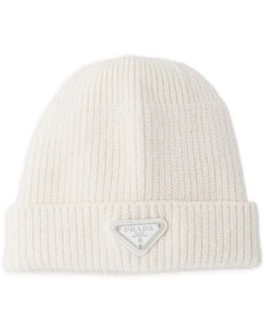 Prada Kasjmier En Wollen Muts - Wit