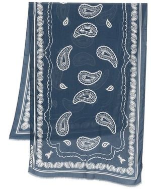 Patrizia Pepe Graphic-Print Scarf - Blue