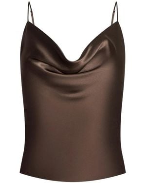 L'Agence Calista Cowl-Neck Top - Brown