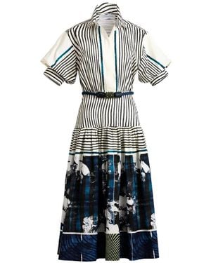 Silvia Tcherassi Kaila Striped Midi Dress - White