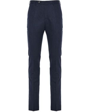 PT Torino Textured Wool Trousers - Blue