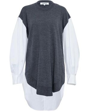 Enfold Haut À Empiècement Contrastant - Bleu