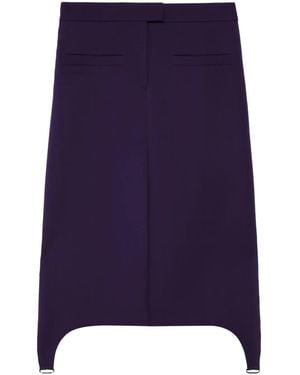 Courreges Suspenders Midi Twill Skirt - Blue