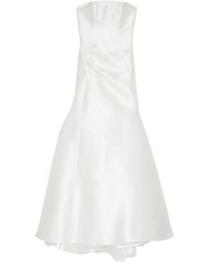 Isabel Sanchis Vestido De Fiesta Fruncido - Blanco