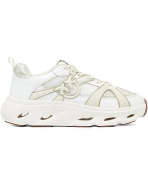 Pinko Lace-Up Logo-Detail Trainers - White