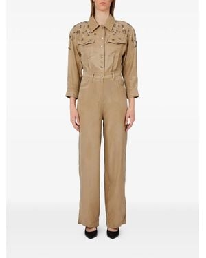 Liu Jo Embellished Jumpsuit - Natural
