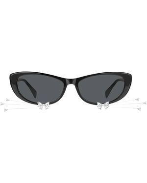 YVMIN Kitten Whisker Cat-Eye Frame Sunglasses - White