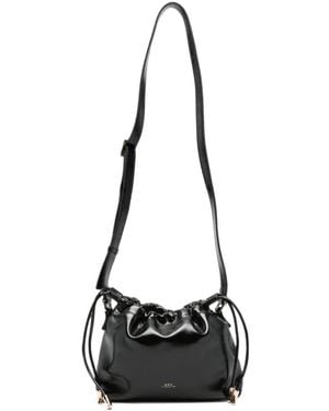 A.P.C. Mini Ninon Leather Shoulder Bag - Black