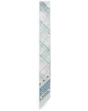 Acne Studios Sciarpa A Quadri Con Borchie - Bianco