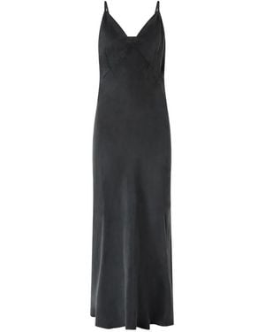 Pinko V-Neck Slip Maxi Dress - Black