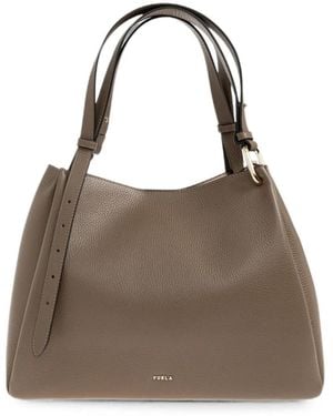 Furla Nuvola Grained Leather Tote Bag - Brown