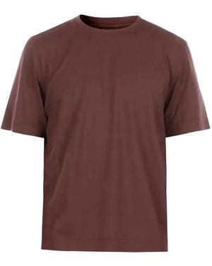 Alpha Studio Crew-Neck Short-Sleeve T-Shirt - Brown