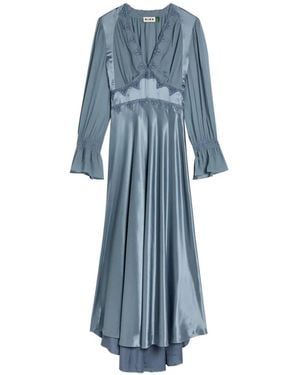 RIXO London Arlena Lace-Detail Midi Dress - Blue