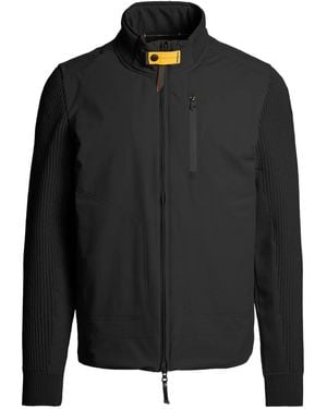 Parajumpers Zorba Ribbed-Sleeve Zip-Front Jacket - Black