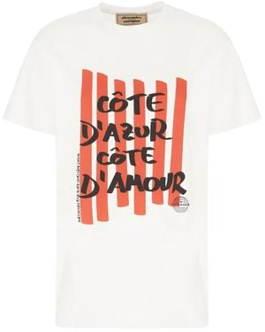 ALESSANDRO ENRIQUEZ Stripe Print T-Shirt - White