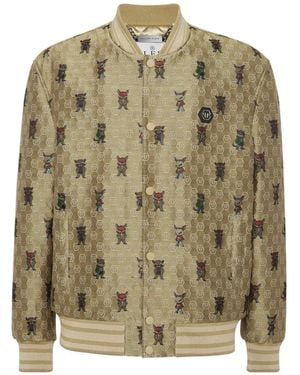 Philipp Plein Bomber Con Stampa - Verde