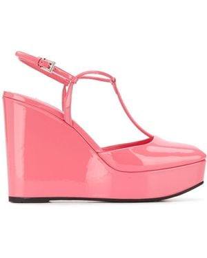 Prada Square-Toe 115Mm Wedge Court Shoes - Pink