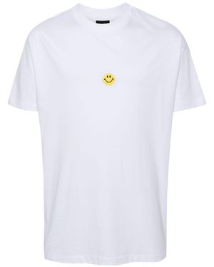 Joshua Sanders Smiley Face-Embroidered T-Shirt - White