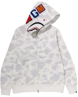 A Bathing Ape Shark Camouflage Hoodie - White