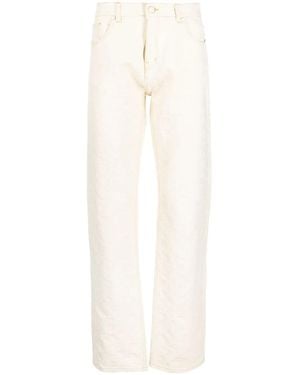 CASABLANCA Monogram-Jacquard Straight-Leg Jeans - White